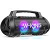 W-KING Altoparlante Bluetooth Portatile 120W PEAK, 70W RMS Subwoofer Bassi Profondi, 110dB SPL/4 Drivers/RGB Luce/Bluetooth 5.4/IPX6/DSP/42H/MIC in/AUX, Cassa Jumbo Estiva Potente per Spiaggia e Feste