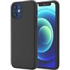NEW'C Cover per iPhone 12/12 Pro, Nera Silicone Morbido Antiurto Sottile | 6,1 Pollici, Silicone Morbido Ultrasottile, Antiurto, Antigraffio, Sottile, Anti-impronta