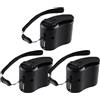 Hotainoys Caricabatterie a manovella, 3 mini power bank sempre in movimento, Blk, caricabatterie per telefono a manovella