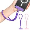 MoKo Set da 2 cinturini da polso, cordino regolabile per telefono con linguetta di fissaggio, cinturino da polso per cellulare a mani libere iPhone e maggior parte degli smartphone, Oro Rosa & Viola