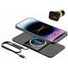 POLMXS Tappetino Ricarica Wireless Magnetico Auto, Polmxs 15W Compatibile Con Caricatore MagSafe Tappetino Antiscivolo Tipo C Con Caricatore Auto Da 40W per iPhone 16/15/14/13/12 (Cavo da 1 metro)