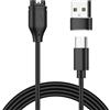 Amzpas USB C Caricatore per Garmin Venu/Venu Sq/Venu 2/Venu 2 Plus/Venu 2S/Venu Sq 2/Venu 3/Venu 3S con Adattatore USB，Cavo di Ricarica per Garmin Fenix 7 7S 7X 6 6S 6X 5 5S 5X Plus (100cm)