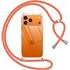 Pnakqil Cover per iPhone 18 Pro Max/iPhone 17 Pro Max con Cordino, Arancio | Trasparente Custodia con Laccio Tracolla Cellulare Girocollo Collana Protettiva per iPhone 18 Pro Max/ iPhone 17 Pro Max 6,9
