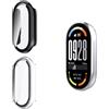 Natbok 2 Pezzi Custodia Cover per Xiaomi Smart Mi Band 10 Pellicola Protettiva Vetro Temperato, PC Shell AntiGraffio Protettiva Custodia, Antiurto, Sottile, Xiaomi Smart Mi Band 10 Cover