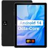 AWOW Tablet 10 pollici Android 14 Octa Core 8GB + 64GB (1TB TF espandibile) - WiFi 6, Bluetooth 5.0, 5000mAh, 1280×800 IPS, doppia fotocamera, tipo C, solo con cavo di ricarica