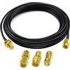 TUOLNK RG174 Cavo Coassiale SMA Maschio/Femmina 16,4 Piedi (5 m) + 3 Adattatori per Radio, Antenna 3G 4G LTE, SDR, ADS-B, GPS