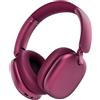 RORSOU C6 Cuffie con Cancellazione Attiva del Rumore, Cuffie Wireless Over Ear Bluetooth, Cuffie Leggere Piegevoli con Cupole Profonde per Bassi Comfort e Microfono Rosso