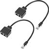 QWORK® - RJ45 Divisore adattatore Ethernet, da 1 maschio a 2 femmine per Cat5/5e/6/7/8