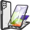 CENHUFO Cover Samsung A22 4G /M22 /M32 4G, Custodia Antiurto 360 Gradi con Protezione Schermo Rugged Doppia Bumper Trasparente Case Fronte Retro Cover per Samsung Galaxy A22 4G/ M22/ M32 4G -Nero