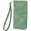 BRAND SET Cover per Fairphone 5 Custodia Portafoglio con Cordino da Polso, Pelle PU Bumper Flip Magnetica Protettiva Cover Case per Fairphone 5(Verde)