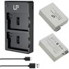 LP Caricabatterie LP LP-E8, batteria da 2 pezzi e caricabatteria a doppio slot, compatibile con fotocamere Canon EOS Rebel T2i T3i T4i T5i 550D 600D 650D 700D Kiss X4 X5 X6i X7i (non per T2 T3 T4 T5)