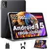MENTUME Tablet 10 Pollici, Tablet Android 15 con Cover, Unisoc T30 Quad-Core, 18 GB RAM + 128 GB ROM + 1 TB TF, Display HD IPS 1280x800, Fotocamera Doppia 5MP + 8MP, 6000 mAh, WiFi 6, BT 5.0, GPS (K50)