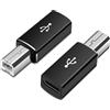 VKY LUIRSAY 2 pezzi USB B a USB-C cavo stampante adattatore cavo scanner stampante convertitore per stampante MIDI E-Piano tamburo elettronico (nero)