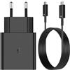 AIAUXAI 45W Caricatore USB C con Cavo 1M per Samsung S26 S25 Ultra S24 S23 A57 A17 | Caricabatterie Tipo C per Super-Fast-Charging, per iPhone 18 Pro Max 17 16 15, Cavo USB C per Googel Pixel 11 10 9 8, Nero