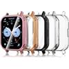Simpeak 5 Pezzi Cover Compatibile con Xiaomi Redmi Watch 5 Lite,Custodia Caso in Gel Silicone TPU con Pellicola Protettiva Anti-Graffio Full Protezione, Chiaro, Nero, Argento, Oro Rosa, Rosado