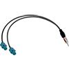Vecys Adattatore Splitter DAB Spina DIN a Doppia Spina Fakra Z Cavo Sdoppiatore Antenna per Autoradio Spina Fakra Z a Spina DIN al Cavo RG174 15,35 pollici 39 cm per Antenna Autoradio AM/FM DAB