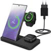 MMOBIEL Caricatore Wireless per Samsung da MMOBIEL - 3 in 1 Stazione di Ricarcica Wireless 15W per MagSafe Samsung Galaxy S25/S24/S23/S22 Serie, Galaxy Watch 6/5 / 4, Galaxy Buds - Incluso Adattatore da 20W