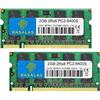 Rasalas 4GB (2x 2GB) PC2-6400 DDR2 800MHz Sodimm RAM 2RX8 PC2 6400S 1.8V CL6 Memoria per kit computer portatile