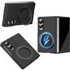 BaiFu Custodia con supporto girevole a 360° per Galaxy Z Fold 8, Dotato di Magnetic Ring, Cover protettiva per lo schermo per Samsung Galaxy Z Fold8-Nero