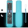 CTRLBETTER Custodia per telecomando in silicone compatibile con Samsung AA59-00790A AA59-00582A BN59-01198Q BN59-01198C TV telecomando copertura protettiva antiurto con cordino (Blu fluorescente)