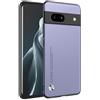 HAFFAN Custodia Cover Protettiva per Cellulare per Google Pixel 7A (6.1 inches), Stile Similpelle - Viola chiaro