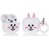 LEWOTE Custodia in Silicone Compatibile con Airpods 3 Funny Cute Cartoon 3D Case Cover (Small Rabbit)