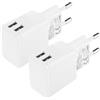 Security-01 Confezione da 2 caricabatterie USB, 5 V, 2,4 A, 12 W, potenza totale con 2 porte laterali USB-A, adattatore di alimentazione per telecamere IP, tablet, lettori MP3, e-reader, smartphone