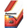 Panasonic CR2 batteria al litio cilindrica per dispositivi leggeri con elevato fabbisogno energetico come rilevatori di fumo, sistemi di allarme, proiettori, telecamere, 3V, 10 confezioni (10 pezzi)