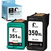 Penguin 350XL 351XL Cartuccia d'inchiostro per HP 350 XL 351 XL Compatibile con Deskjet D4260 PhotoSmart C5550 C5280 C5200 C4585 C4580 C4480 C4400 C4380 C4280 C4272 Officejet J5780 J6410 Nero e Colore