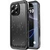 SPORTLINK Cover per iPhone 16 Pro Impermeabile 360 Gradi Antiurto, Nero | Militare Protettiva Rugged Resistente Custodia Antipolvere Subacquea IP68 Waterproof, Fotocamera/Schermo Doppia Protezione