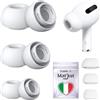 Mat'Ket Cuscinetti in Silicone Compatibili con AirPods Pro 1 e AirPods Pro 2 Apple - 3 Paia di Gommini per Riduzione del Rumore, In-Ear, Accessori per AirPods Pro, Colore Bianco (Taglia L)