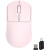 Wowssyo Mouse senza fili Bluetooth, mouse wireless con 800/1200/1600 DPI regolabile, mouse portatile USB 2,4 GHz, mouse ergonomico per computer portatile, PC, iOS, Android, iPad, Windows - Rosa