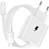ASKUBSKU 45W Caricatore Mini e Cavo 1 Metro per Samsung A37 A57 A36 A56 5G | Ricarica Rapida PD Adattatore di Caricabatterie USB C e Tipo C Cavo per Galaxy S26+ S25 Ultra S24 Ultra S23 Ultra Tab S9 FE+
