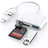 Obcxin Lettore Schede SD per iPhone, USB C Lightning Adattatore Scheda SD per SD/Micro SD, SD Card Reader for iPhone, Lettore Schede Memoria per iPhone 16 15/iPad/Mac/Android