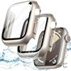 JETech Cover Impermeabile per Apple Watch Series 9/8/7 45mm, Galassia | con Pellicola Protettiva, Vetro Temperato Integrato, Custodia Bumper PC Rigido, Alta Sensibilità Touch