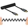 Twozoh Cavo a spirale da mini HDMI a HDMI, cavo a spirale da mini HDMI a HDMI completo, supporta 3D 4K UHD, 1080p, per proiettore, monitor, videocamera HDMI 2.0, estendibile fino a 1,5 m