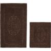Foutastic Set di 2 tappetini da bagno antiscivolo, 100% cotone, 50 x 60 cm e 60 x 100 cm, lavabili in lavatrice, 1000 g/m², morbidi e resistenti, colore: marrone scuro