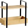 KESPER | Scaffale da cucina a 2 ripiani, materiale: bambù certificato FSC® (FSC® C014021) & metallo, dimensioni: 30 x 14 x 30 cm, colore: naturale, nero | 58810