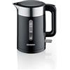 SEVERIN WK 9265 Bollitore per acqua da 2200 W in acciaio inossidabile, Teiera elettrica da 1,7 litri, Bollitore acqua elettrico con filtro estraibile, Acciaio Inox/nero
