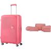 American tourister Soundbox valigia rigida 77 cm grande rosa con set cubi da imballaggio 5 pezzi, purple/pink