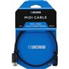 BOSS BMIDI-2-35 - 60 cm / 2ft - Cavo MIDI salvaspazio da TRS da 3,5 mm a MIDI a 5-Pin Multidirezionale - offre una connettività di qualità per i pedali BOSS