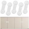 Thirtyseven 5 Pz Blocca Finestre per Bambini, Blocca Cassetti per Bambini, Serrature di Sicurezza per finestre in PVC, Frigorifero, Armadi,Cassetti, Bianco, Non è necessaria la foratura