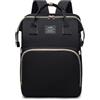 Chickwin Zaino Cambio Neonato con Fasciatoio, Zaino Neonato Multifunzione Mamma Zaino per Neonati per Viaggio Borsa Fasciatoio Portatile Grande per Mamma e Papà (31x20x41cm,Nero)