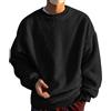 Zanisouta Felpa da uomo in pile Teddy, girocollo, a maniche lunghe, per autunno, inverno, tinta unita, per il tempo libero, soffice, per lo streetwear