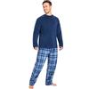 CityComfort Pigiama Uomo Invernale di Pile (Blu a Quadri, 3XL)