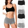 Desanlapi Slip Donna Mutande Cotone a Vita Media Culotte Boxer Donna Pacco da 6 Nero Bianco Grigio L