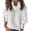 Generico Maglie Donna Elegante a Collo Alto Intrecciato Casual Lavorato a Maglia per Autunno e InvernoPullover Maglione Lavorato Maglia
