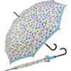 United Colors of Benetton Benetton Ombrello Long Automatik Dots, Blu a pois fioriti, 105 cm