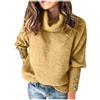 Generico Maglie Donna Elegante a Collo Alto Intrecciato Casual Lavorato a Maglia per Autunno e InvernoPullover Maglione Lavorato Maglia