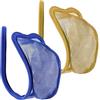 lau-fashion Set di 2 stringhe a C, nero, perizoma blu, trasparente, da uomo, a rete, biancheria intima S/M/L, blu, beige, 48-58